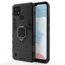 For OPPO Realme C21 Shockproof PC + TPU Protective Case with Magnetic Ring Holder(Black)