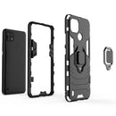 For OPPO Realme C21 Shockproof PC + TPU Protective Case with Magnetic Ring Holder(Black)