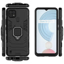 For OPPO Realme C21 Shockproof PC + TPU Protective Case with Magnetic Ring Holder(Black)