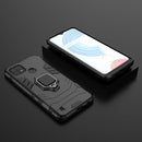 For OPPO Realme C21 Shockproof PC + TPU Protective Case with Magnetic Ring Holder(Black)