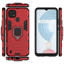 For OPPO Realme C21 Shockproof PC + TPU Protective Case with Magnetic Ring Holder(Red)