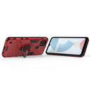 For OPPO Realme C21 Shockproof PC + TPU Protective Case with Magnetic Ring Holder(Red)