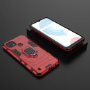 For OPPO Realme C21 Shockproof PC + TPU Protective Case with Magnetic Ring Holder(Red)