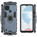 For OPPO Realme C21 Shockproof PC + TPU Protective Case with Magnetic Ring Holder(Navy Blue)