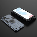 For OPPO Realme C21 Shockproof PC + TPU Protective Case with Magnetic Ring Holder(Navy Blue)