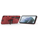 For Samsung Galaxy S21 FE Shockproof PC + TPU Protective Case with Magnetic Ring Holder(Red)