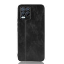 For OPPO Realme 8 4G / Realme 8 Pro Shockproof Sewing Cow Pattern Skin PC + PU + TPU Case(Black)