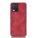 For OPPO Realme 8 4G / Realme 8 Pro Shockproof Sewing Cow Pattern Skin PC + PU + TPU Case(Red)