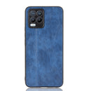 For OPPO Realme 8 4G / Realme 8 Pro Shockproof Sewing Cow Pattern Skin PC + PU + TPU Case(Blue)