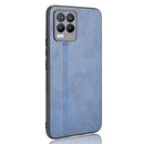For OPPO Realme 8 4G / Realme 8 Pro Shockproof Sewing Cow Pattern Skin PC + PU + TPU Case(Blue)