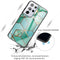 For Samsung Galaxy A32 4G (EU Version) Abstract Marble Pattern Glass Protective Case(Rhombus Green)