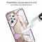 For Samsung Galaxy A32 4G (EU Version) Abstract Marble Pattern Glass Protective Case(Rhombus Orange Purple)