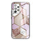 For Samsung Galaxy A32 4G (EU Version) Abstract Marble Pattern Glass Protective Case(Rhombus Orange Purple)