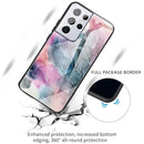 For Samsung Galaxy A32 4G (EU Version) Abstract Marble Pattern Glass Protective Case(Abstract Multicolor)
