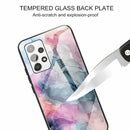For Samsung Galaxy A32 4G (EU Version) Abstract Marble Pattern Glass Protective Case(Abstract Multicolor)