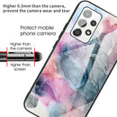 For Samsung Galaxy A32 4G (EU Version) Abstract Marble Pattern Glass Protective Case(Abstract Multicolor)