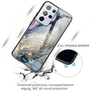 For Samsung Galaxy A32 4G (EU Version) Abstract Marble Pattern Glass Protective Case(Abstract Gold)