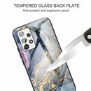 For Samsung Galaxy A32 4G (EU Version) Abstract Marble Pattern Glass Protective Case(Abstract Gold)