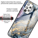 For Samsung Galaxy A32 4G (EU Version) Abstract Marble Pattern Glass Protective Case(Abstract Gold)