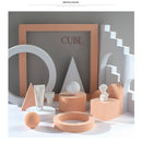 Cuboid Door Combo Kits Geometric Cube Solid Color Photography Photo Background Table Shooting Foam Props(Flesh Color)