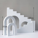 Ladder Combo Kits Geometric Cube Solid Color Photography Photo Background Table Shooting Foam Props(White)