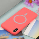 Nano Silicone Full Coverage Shockproof Magsafe Case For iPhone X / XS(Pink Red)