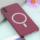 Nano Silicone Full Coverage Shockproof Magsafe Case For iPhone XR(Wine Red)