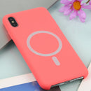 Nano Silicone Full Coverage Shockproof Magsafe Case For iPhone XR(Pink Red)