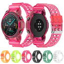For Huawei Watch GT 2 46mm Silicone Integrated Translucent Watch Band(Black)