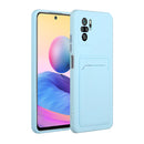 For Xiaomi Redmi Note 10 5G Card Slot Design Shockproof TPU Protective Case(Sky Blue)