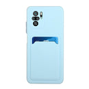 For Xiaomi Redmi Note 10 5G Card Slot Design Shockproof TPU Protective Case(Sky Blue)