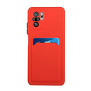 For Xiaomi Redmi Note 10 5G Card Slot Design Shockproof TPU Protective Case(Red)