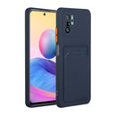 For Xiaomi Redmi Note 10 Pro Card Slot Design Shockproof TPU Protective Case(Dark Blue)