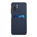 For Xiaomi Redmi Note 10 Pro Card Slot Design Shockproof TPU Protective Case(Dark Blue)