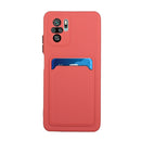 For Xiaomi Redmi Note 10 Pro Card Slot Design Shockproof TPU Protective Case(Plum Red)