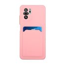For Xiaomi Redmi Note 10 Pro Card Slot Design Shockproof TPU Protective Case(Pink)