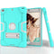Contrast Color Robot Shockproof Silicone + PC Protective Case with Holder For iPad 9.7 (2017) / (2018)(Grey + Mint Green)