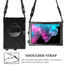 For Microsoft Surface Pro 4 / 5 / 6 / 7 / 7+ Shockproof Colorful Silicone + PC Protective Case with Holder & Hand Strap & Pen Slot(Black)