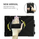 For Microsoft Surface Pro 4 / 5 / 6 / 7 / 7+ Shockproof Colorful Silicone + PC Protective Case with Holder & Hand Strap & Pen Slot(Black)