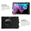 For Microsoft Surface Pro 4 / 5 / 6 / 7 / 7+ Shockproof Colorful Silicone + PC Protective Case with Holder & Hand Strap & Pen Slot(Black)