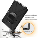 For Microsoft Surface Pro 4 / 5 / 6 / 7 / 7+ Shockproof Colorful Silicone + PC Protective Case with Holder & Hand Strap & Pen Slot(Black)