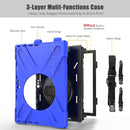For Microsoft Surface Pro 4 / 5 / 6 / 7 / 7+ Shockproof Colorful Silicone + PC Protective Case with Holder & Hand Strap & Pen Slot(Blue)