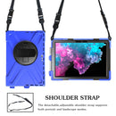 For Microsoft Surface Pro 4 / 5 / 6 / 7 / 7+ Shockproof Colorful Silicone + PC Protective Case with Holder & Hand Strap & Pen Slot(Blue)