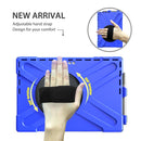 For Microsoft Surface Pro 4 / 5 / 6 / 7 / 7+ Shockproof Colorful Silicone + PC Protective Case with Holder & Hand Strap & Pen Slot(Blue)