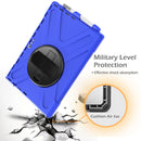 For Microsoft Surface Pro 4 / 5 / 6 / 7 / 7+ Shockproof Colorful Silicone + PC Protective Case with Holder & Hand Strap & Pen Slot(Blue)