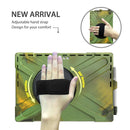 For Microsoft Surface Pro 4 / 5 / 6 / 7 / 7+ Shockproof Colorful Silicone + PC Protective Case with Holder & Hand Strap & Pen Slot(Camouflage)