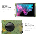 For Microsoft Surface Pro 4 / 5 / 6 / 7 / 7+ Shockproof Colorful Silicone + PC Protective Case with Holder & Hand Strap & Pen Slot(Camouflage)