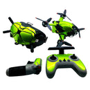 FPV-TZ-SF 4 in 1 Waterproof Anti-Scratch Decal Skin Wrap Stickers Personalized Film Kits for DJI FPV Drone & Goggles V2 & Remote Control & Rocker(Fluorescent Green)
