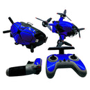 FPV-TZ-SF 4 in 1 Waterproof Anti-Scratch Decal Skin Wrap Stickers Personalized Film Kits for DJI FPV Drone & Goggles V2 & Remote Control & Rocker(Fluorescent Blue)
