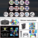 FPV-TZ-SF 4 in 1 Waterproof Anti-Scratch Decal Skin Wrap Stickers Personalized Film Kits for DJI FPV Drone & Goggles V2 & Remote Control & Rocker(Black Pattern)